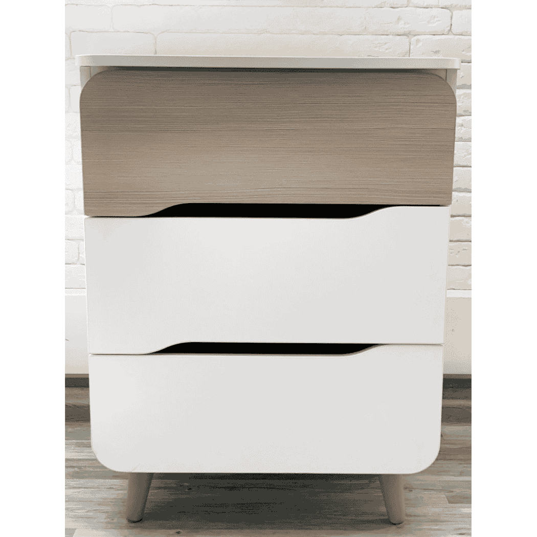 Dětská komoda Belitto Gekko Kids, 60x49x80cm, Bílá / Cappuccino